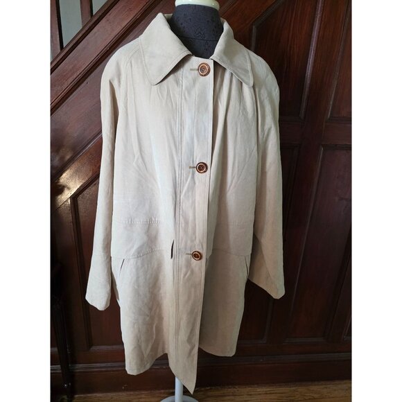 Canda Womens Beige Button-Up Trench Coat Size 42 - Picture 1 of 8